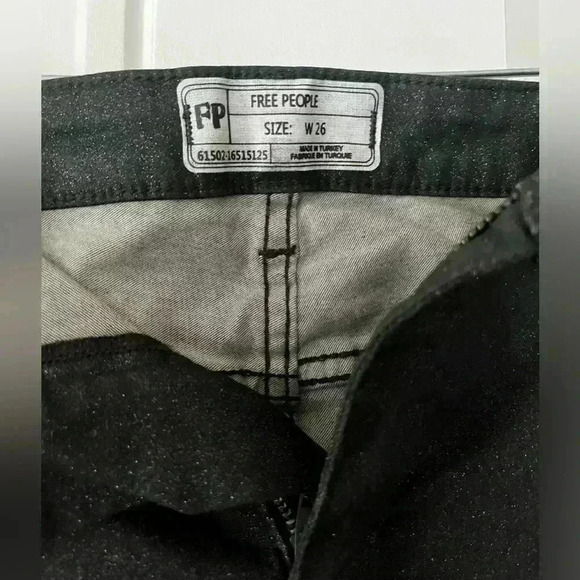 Free people black jeans with silver shimmer - Picture 2 of 8